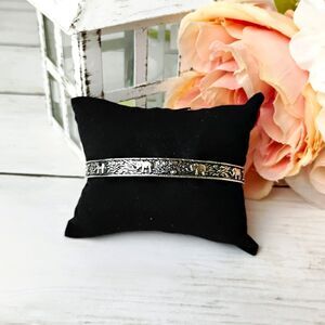 New Elephant Silver Tone Cuff Bracelet Funky, Eclectic, Boho, Chic, Safari